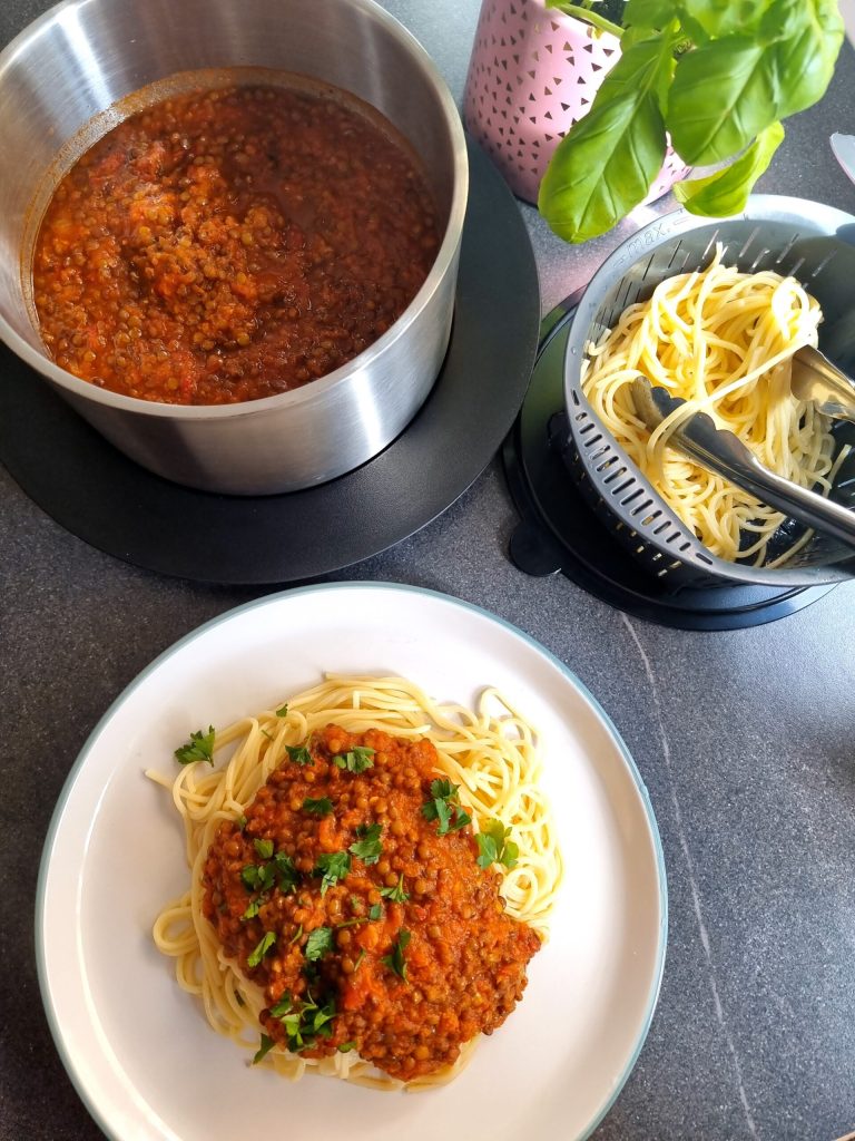Spaghetti Bolognese cu linte Le Puy